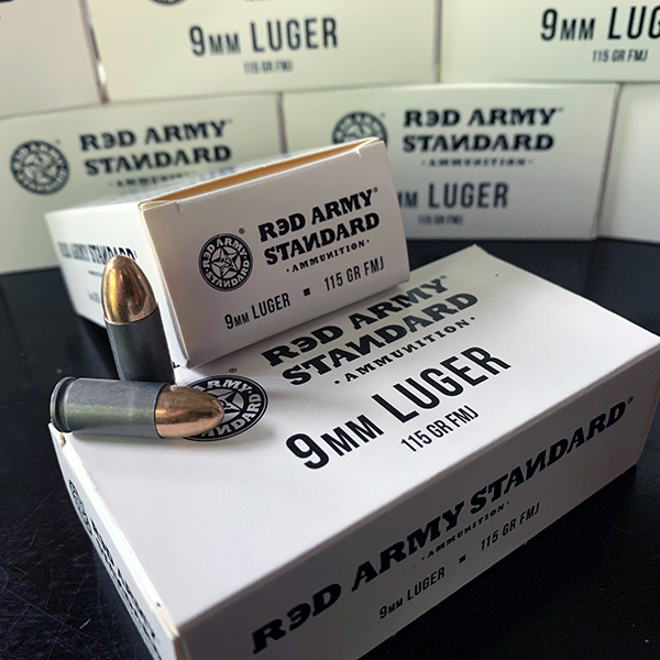 Red Army Standard 9 mm 115 gr. FMJ WHITE BOX 50 rnd/box
